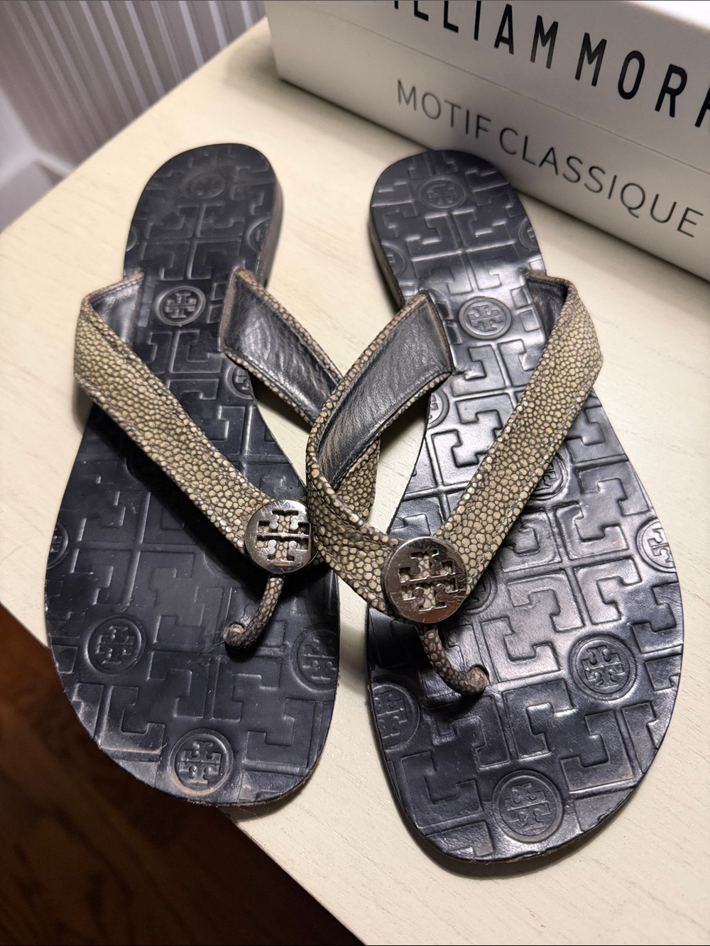 Tory Burch Metallic Thora Sandal - Size 8
